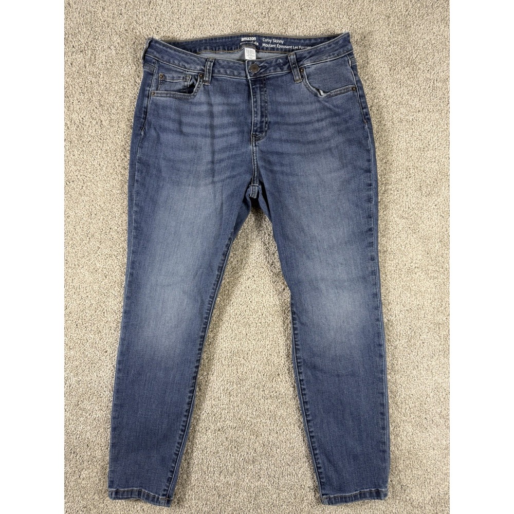 Amazon Essentials Womens Curvy Skinny Jeans Medium Blue Wash Size 12 Short